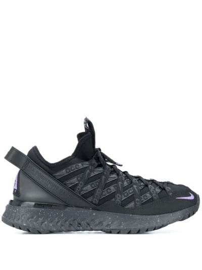 Nike Acg React Terra Gobe Sneakers In Black/ Purple/ Anthracite
