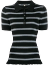 ALEXA CHUNG STRIPED POLO SHIRT