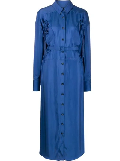 Jacquemus La Dressing Gown Valmy Belted Cotton-poplin Maxi Dress In Blue