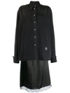 MM6 MAISON MARGIELA LAYERED DENIM SHIRT MIDI DRESS