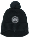 CANADA GOOSE LOGO PATCH RIBBED BEANIE