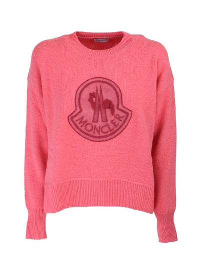 Moncler Virgin Wool And Cashmere Pullover In Rosa