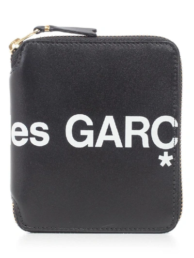 Comme Des Garçons Wallet Medium Huge Logo In Black