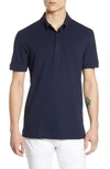Lacoste Stretch Cotton Paris Regular Fit Polo Shirt In Navy Blue