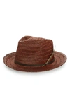 BRIXTON CROSBY II RAFFIA FEDORA - BROWN,00925 BRBRN