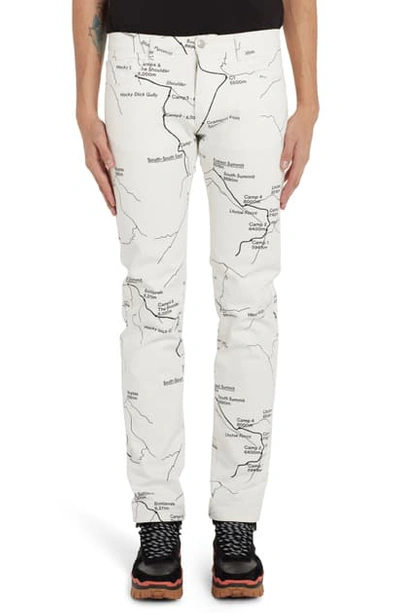 Moncler X 2 1952 Map Print Jeans In Grey