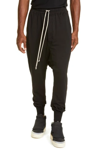 Rick Owens Drkshdw Prisoner Drawstring Track Pants In Black