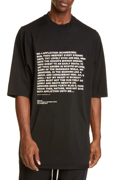 Rick Owens Drkshdw Jumbo T-shirt In Black Natural