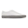 COMMON PROJECTS WHITE ACHILLES MOIRE SOLE LOW SNEAKERS