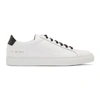 COMMON PROJECTS COMMON PROJECTS WHITE AND BLACK RETRO LOW GLOSSY SNEAKERS