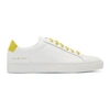 COMMON PROJECTS COMMON PROJECTS WHITE AND YELLOW RETRO LOW SNEAKERS