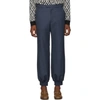 GUCCI BLUE DRILL MILITARY TROUSERS