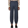 GUCCI GUCCI BLUE DRILL PATCH POCKET MILITARY TROUSERS
