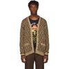 Gucci Rhombus Gg Logo-intarsia Cardigan In Brown