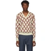 GUCCI GUCCI OFF-WHITE WOOL V-NECK SWEATER