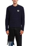 RAF SIMONS OPENING CEREMONY FINE OPEN KNITTED HONEY STITCH SWEATER,ST218920