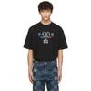 BALENCIAGA BLACK PARIS FLAG REGULAR FIT T-SHIRT