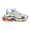 BALENCIAGA BALENCIAGA WHITE AND BLUE TRIPLE S SNEAKERS