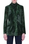 AKRIS PYTHON PRINT VELVET BLAZER,459900070227