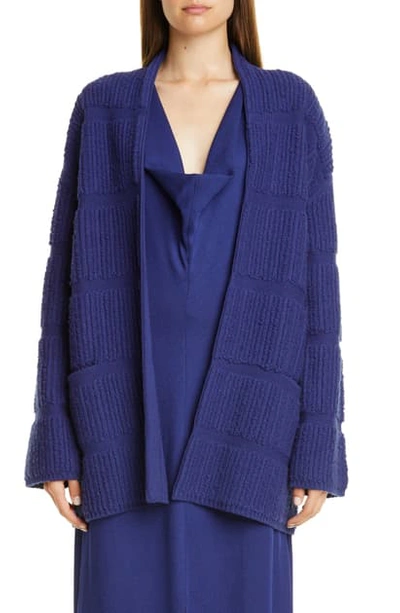 Zero + Maria Cornejo Loop Knit Cashmere & Wool Sweater Coat In Ultra Violet