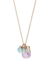 MONICA VINADER X CAROLINE ISSA DOUBLE GEMSTONE PENDANT NECKLACE,RP-NK-ISAC-MIX