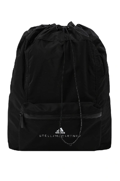 Adidas By Stella Mccartney Logo Print Backpack In Black