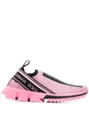 Dolce & Gabbana Sorrento Logo Sneakers With Crystal Embellishment In Pink