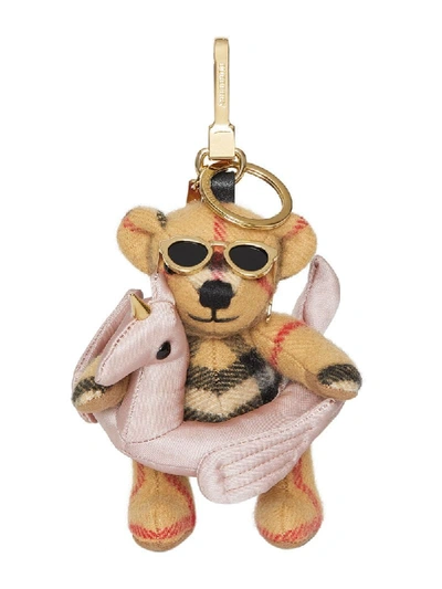 Burberry Thomas Bear Charm In Pool Float In Antique Yellow