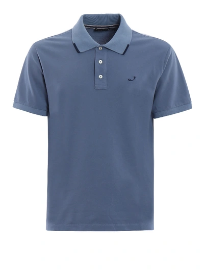 Jacob Cohen Striped Trim Light Blue Polo Shirt