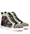 CHRISTIAN LOUBOUTIN LOU SPIKES HIGH-TOP SNEAKERS,P00414113