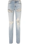 BEN TAVERNITI UNRAVEL PROJECT VINTA SPRAY DISTRESSED LOW-RISE SKINNY JEANS