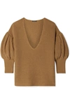 CAROLINE CONSTAS RIBBED COTTON AND WOOL-BLEND SWEATER