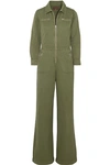 ALEXA CHUNG CROPPED COTTON AND LINEN-BLEND DRILL JUMPSUIT