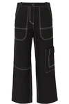 3.1 PHILLIP LIM / フィリップ リム CROPPED STRAIGHT-LEG COTTON AND WOOL-BLEND DRILL PANTS