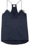 CAMI NYC THE RACER LACE-TRIMMED SILK-CHARMEUSE CAMISOLE