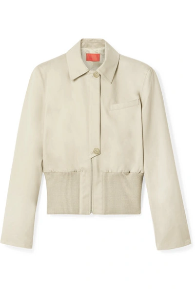 Commission Cotton-gabardine Jacket In Beige