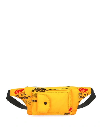 Off-white Men's Industrial Pocket-front Belt Bag/fanny Pack In Yellow