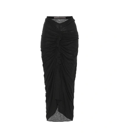 Rick Owens Lilies Gathered Pencil Skirt In Black