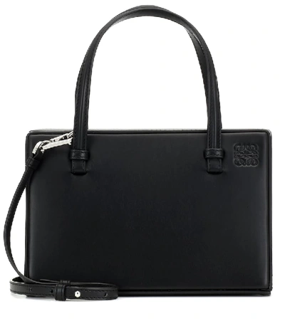 Loewe Postal Leather Shoulder Bag In Black