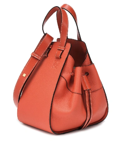 Loewe Hammock Small Leather Shoulder Bag In Orange