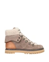 SEE BY CHLOÉ SEE BY CHLOÉ WOMAN ANKLE BOOTS DOVE GREY SIZE 7 CALFSKIN, SHEARLING,11511213DT 13