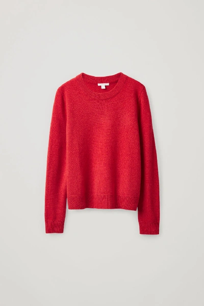 Cos Knitted Cashmere Jumper In Orange