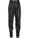 ALTUZARRA LEATHER ATOMICA TAPERED TROUSERS