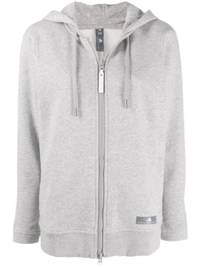 Adidas By Stella Mccartney Essentials Cotton-blend Fleece Hoodie In Grey