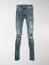 AMIRI SKINNY BIKER JEANS,W9M01100SD14323665