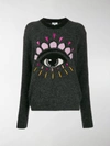 KENZO EYE EMBELLISHED JUMPER,F962TO6233XD14372142