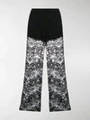 PRADA LACE FLARED TROUSERS,14281018