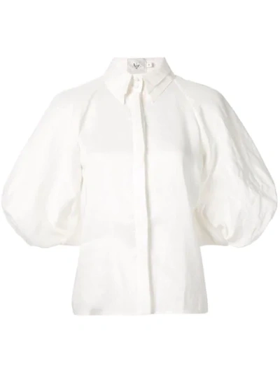 Aje Harris Balloon-sleeve Linen-blend Shirt In White