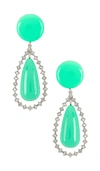 LELE SADOUGHI LELE SADOUGHI CRYSTAL TEARDROP EARRINGS IN GREEN.,LELE-WL67