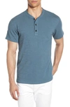 Rag & Bone Slim Fit Henley In Blue Iron